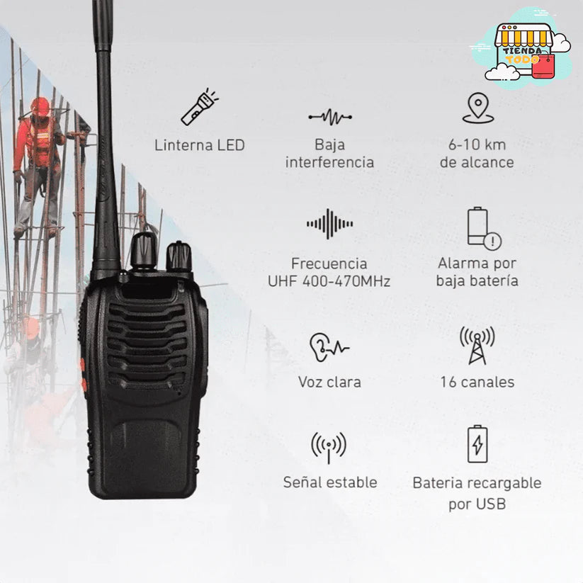 KIT 2 RADIOS WALKIEPRO™ 50% OFF + 2 AURICULARES Y ENVIO GRATIS