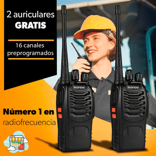 KIT 2 RADIOS WALKIEPRO™ 50% OFF + 2 AURICULARES Y ENVIO GRATIS